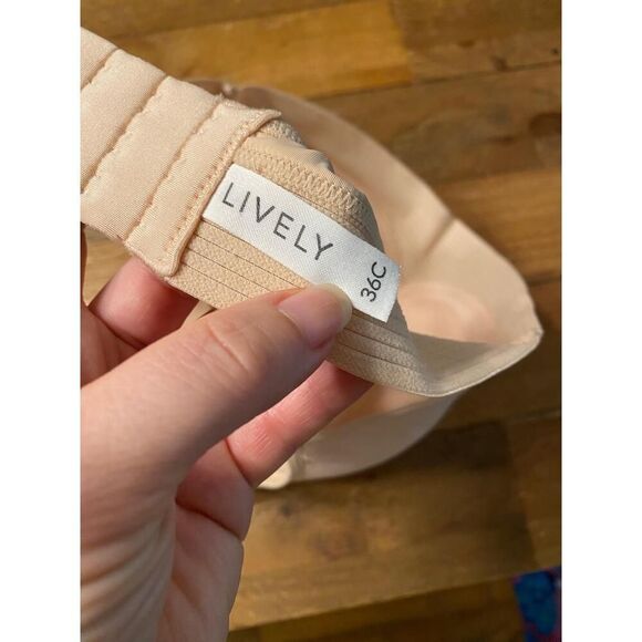 Lively 36C Spacer Bra Bralette Keylole Beige Adjustable Minimalist Comfortable - Picture 5 of 6